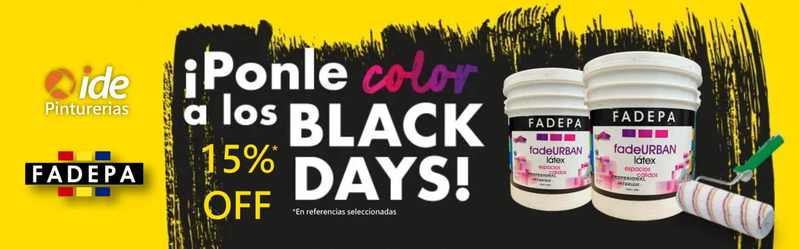 ¡Ponle color a los Black Days! 15% OFF *En referencias seleccionadas.
